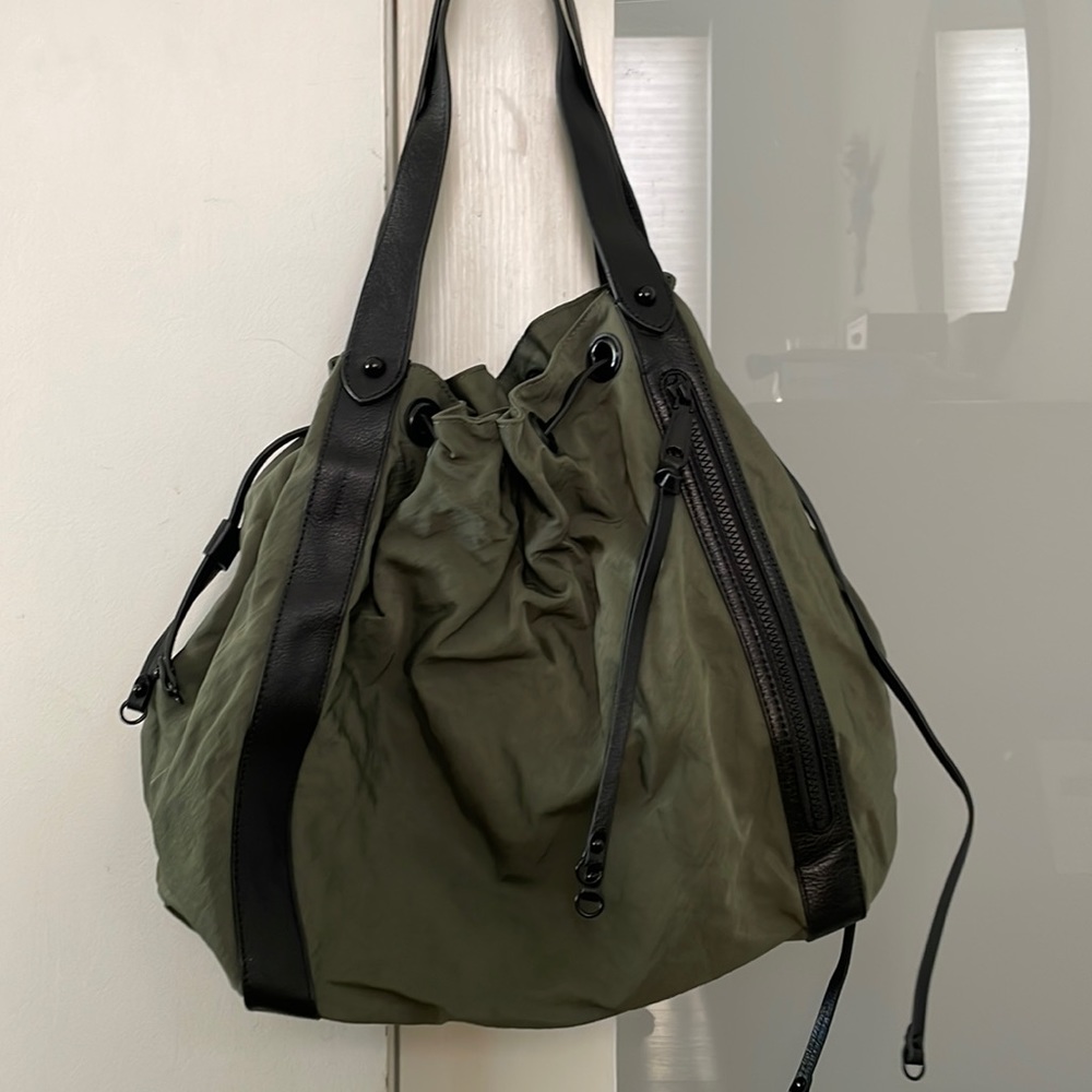 Rebecca Minkoff Nylon and Leather Bucket Bag
